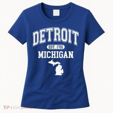 Detroit Michigan Est. 1701 Varsity Women's T-Shirt
