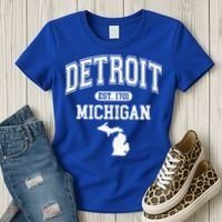 Detroit Michigan Est. 1701 Varsity Women's T-Shirt thumb 3