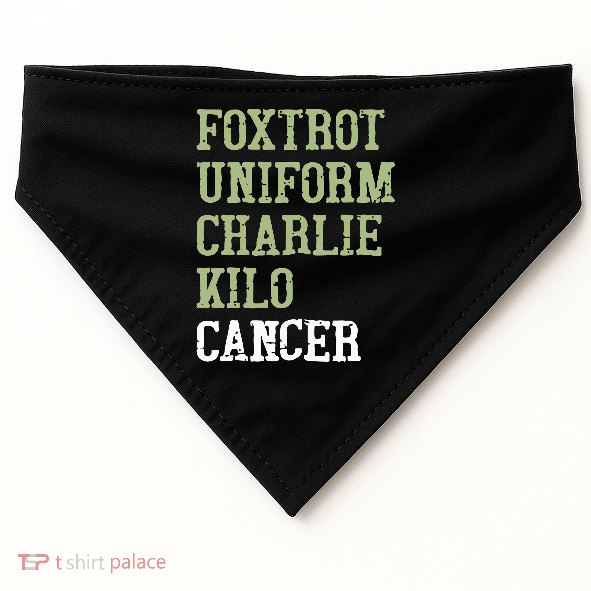 Dave Mustaine Foxtrot Uniform Charlie Kilo Cancer USA-Made Doggie Bandana