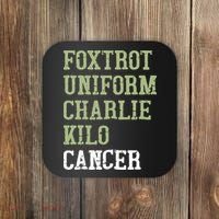 Dave Mustaine Foxtrot Uniform Charlie Kilo Cancer Coaster thumb 0