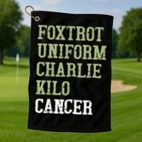 Dave Mustaine Foxtrot Uniform Charlie Kilo Cancer Golf Towel thumb 1