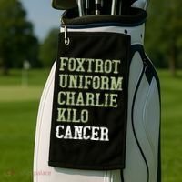 Dave Mustaine Foxtrot Uniform Charlie Kilo Cancer Golf Towel thumb 2