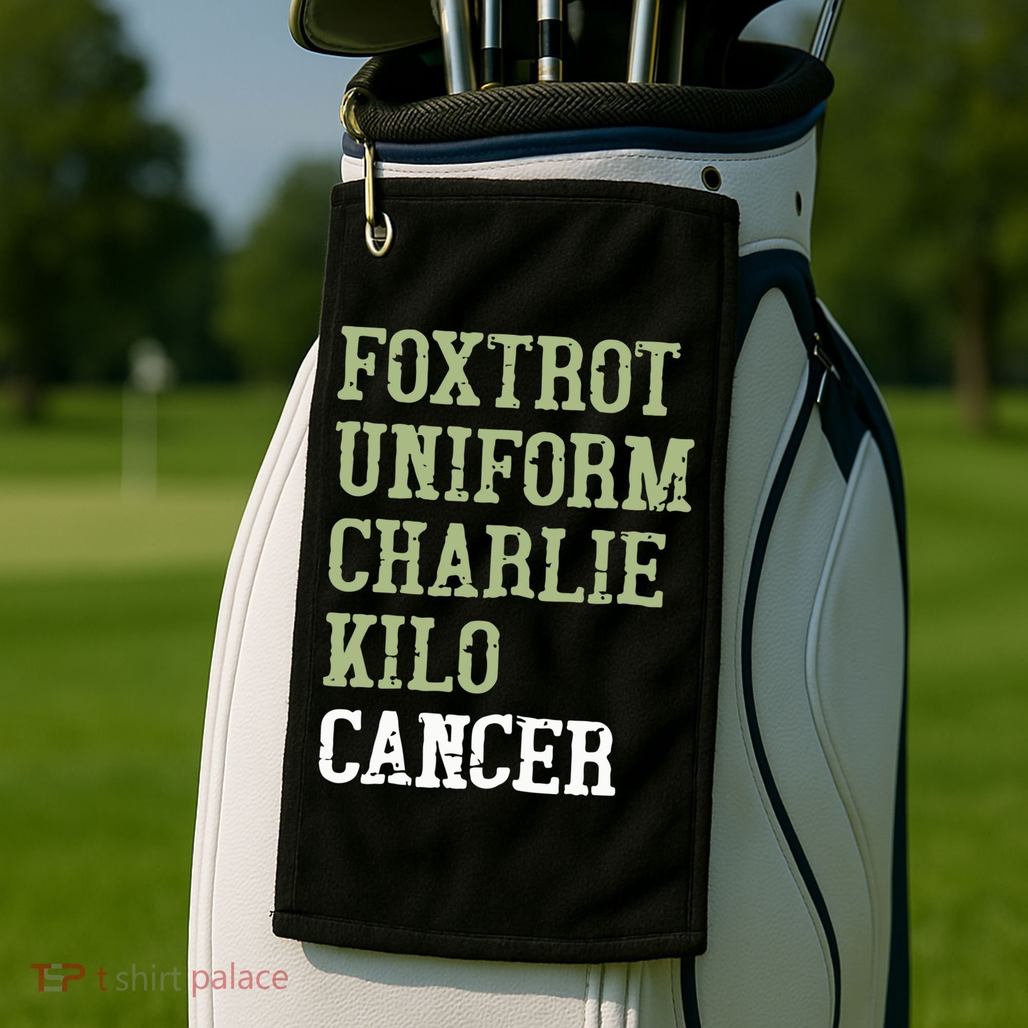 Dave Mustaine Foxtrot Uniform Charlie Kilo Cancer Golf Towel