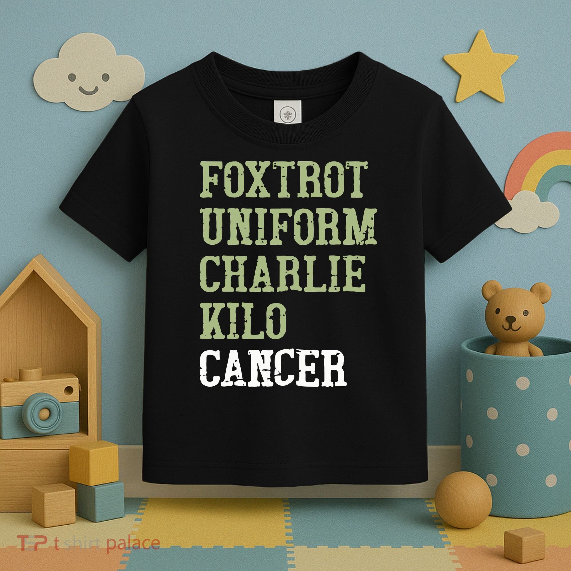 Dave Mustaine Foxtrot Uniform Charlie Kilo Cancer Toddler T-Shirt