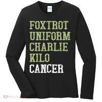 Dave Mustaine Foxtrot Uniform Charlie Kilo Cancer Women's Long Sleeve Shirt thumb 0