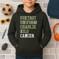 Dave Mustaine Foxtrot Uniform Charlie Kilo Cancer Kids Hoodie thumb 2