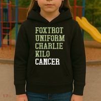 Dave Mustaine Foxtrot Uniform Charlie Kilo Cancer Kids Hoodie thumb 3