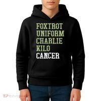 Dave Mustaine Foxtrot Uniform Charlie Kilo Cancer Kids Hoodie thumb 4