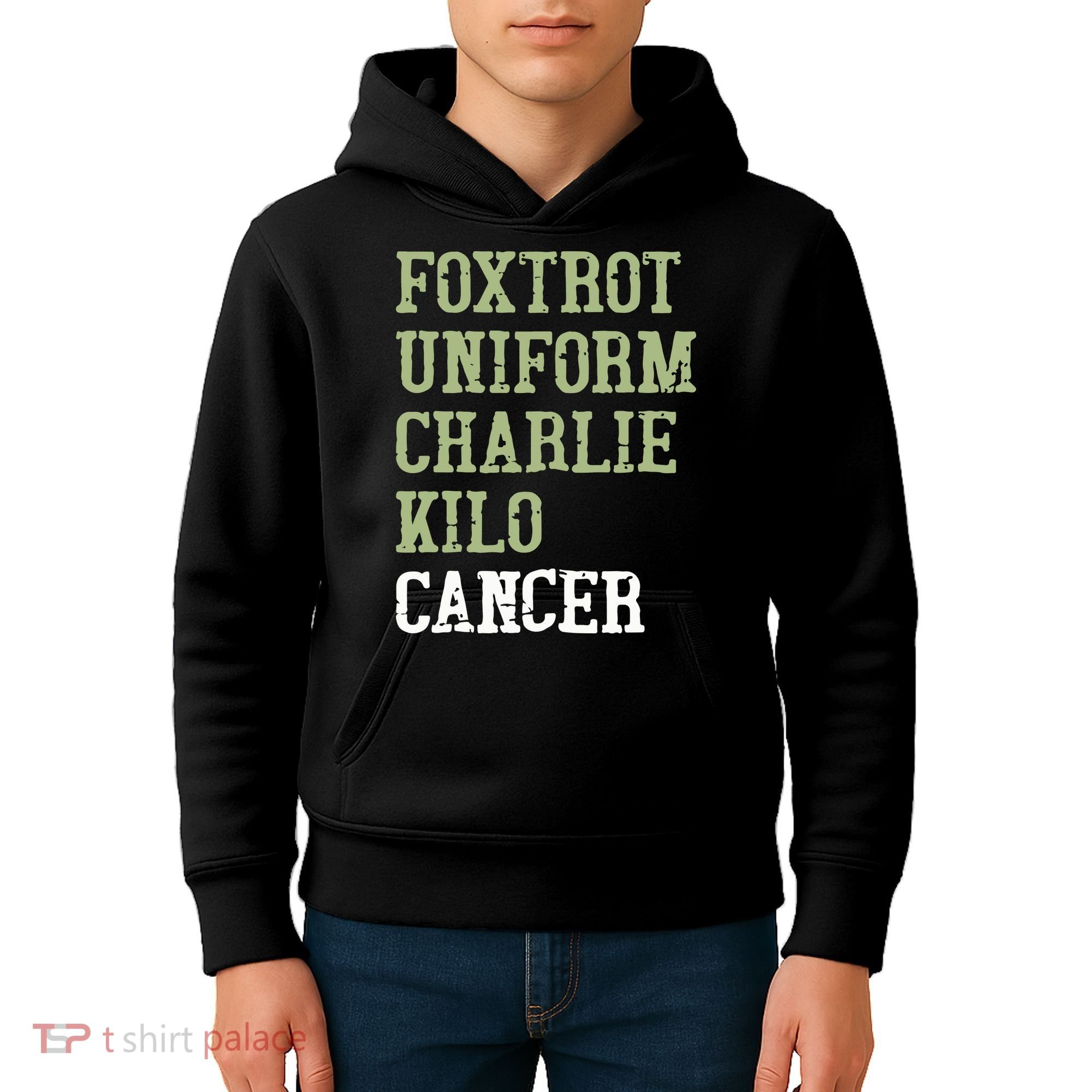 Dave Mustaine Foxtrot Uniform Charlie Kilo Cancer Kids Hoodie