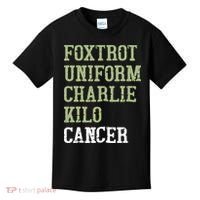 Dave Mustaine Foxtrot Uniform Charlie Kilo Cancer Kids T-Shirt thumb 0