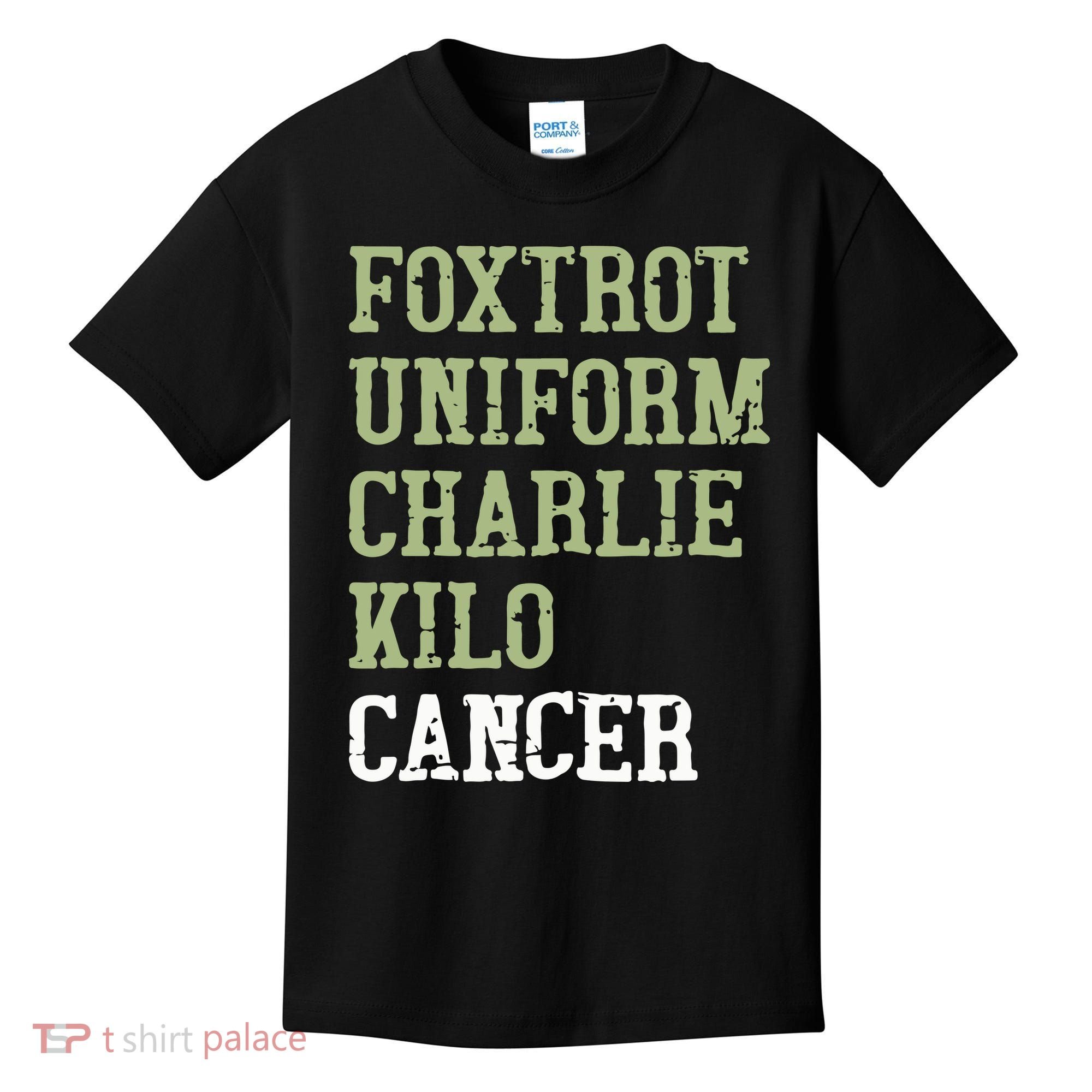 Dave Mustaine Foxtrot Uniform Charlie Kilo Cancer Kids T-Shirt