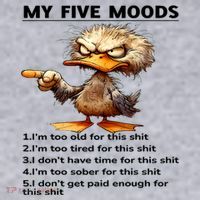 Duck My Five Moods I'm Too Old For This Shit I'm Too Tired  Women's Sweatshirt thumb 2