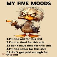 Duck My Five Moods I'm Too Old For This Shit I'm Too Tired  Tote Bag thumb 4