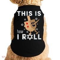 Dreidel Menorah Funny Hanukkah Gift This Is How I Roll  Doggie Tank thumb 0