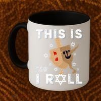 Dreidel Menorah Funny Hanukkah Gift This Is How I Roll  Coffee Mug thumb 2