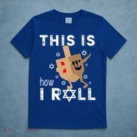 Dreidel Menorah Funny Hanukkah Gift This Is How I Roll  T-Shirt thumb 5