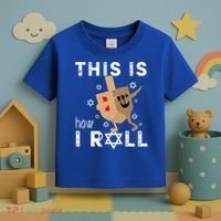 Dreidel Menorah Funny Hanukkah Gift This Is How I Roll  Toddler T-Shirt thumb 3