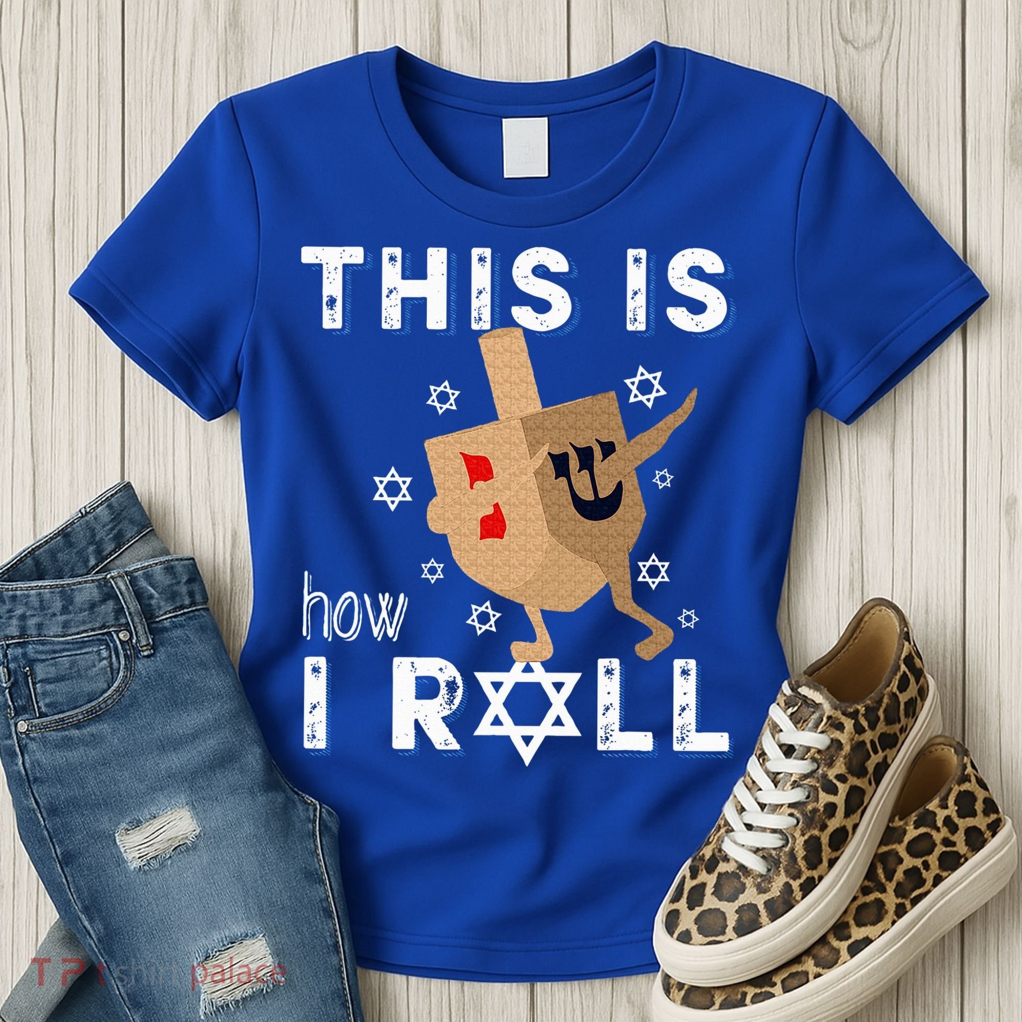 Dreidel Menorah Funny Hanukkah Gift This Is How I Roll  Women's T-Shirt