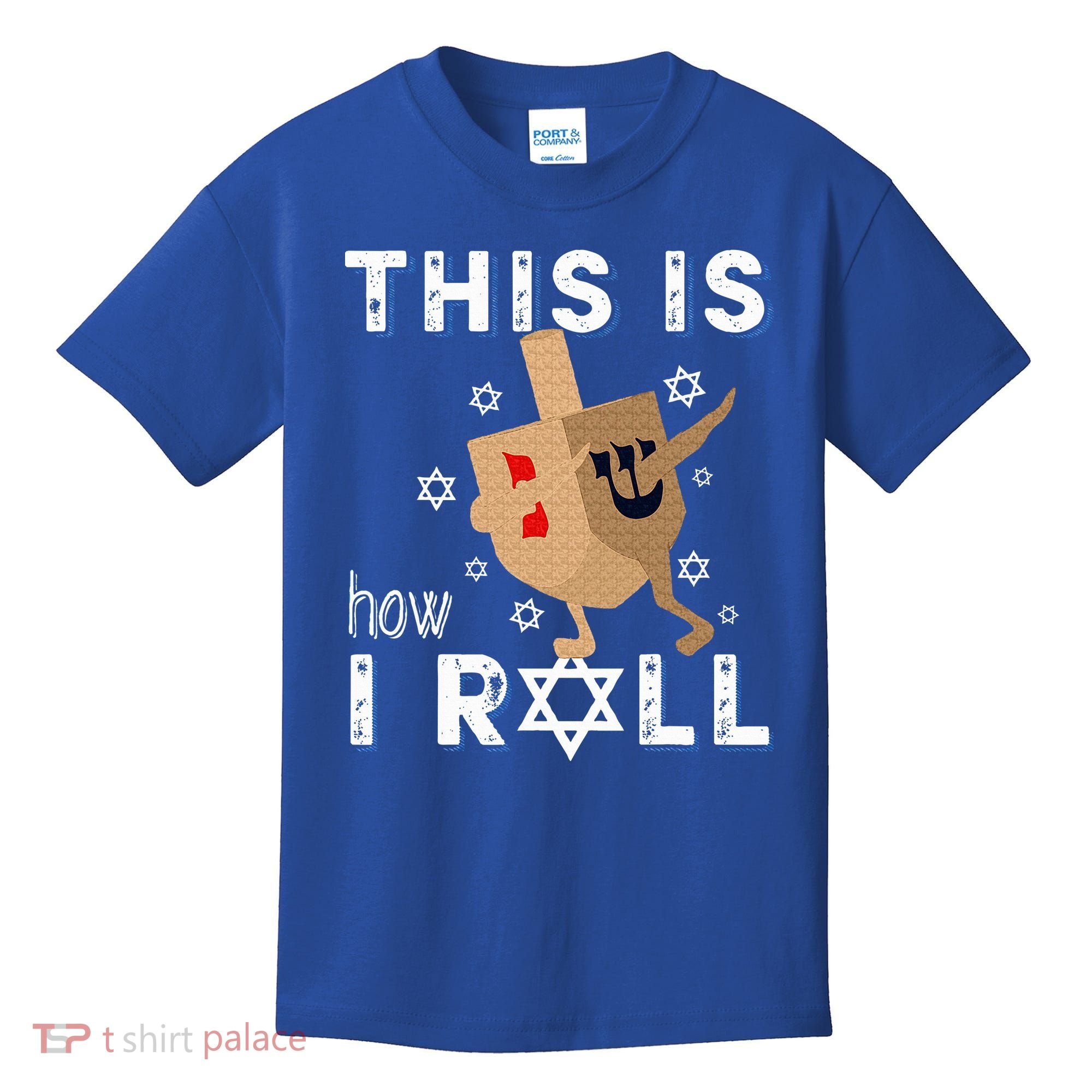 Dreidel Menorah Funny Hanukkah Gift This Is How I Roll  Kids T-Shirt