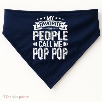 Distressed My Favorite People Call Me Pop Pop Retro USA-Made Doggie Bandana