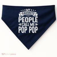 Distressed My Favorite People Call Me Pop Pop Retro USA-Made Doggie Bandana thumb 0
