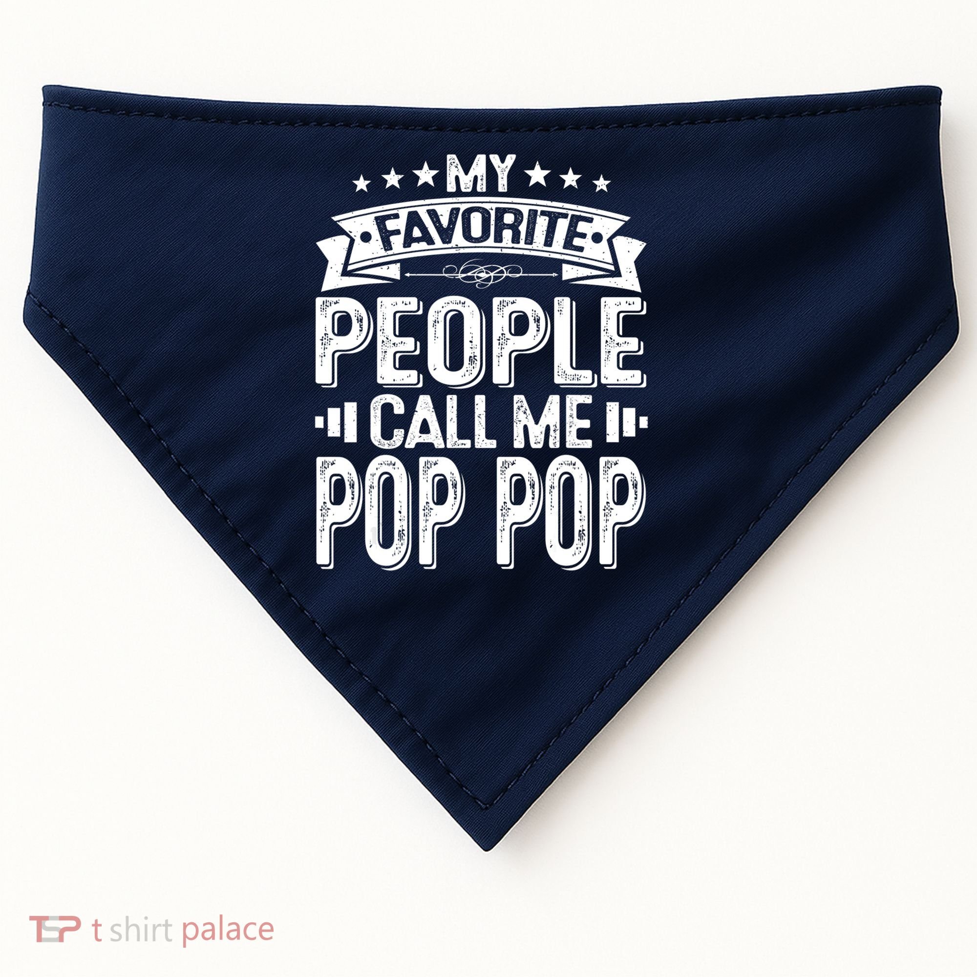 Distressed My Favorite People Call Me Pop Pop Retro USA-Made Doggie Bandana