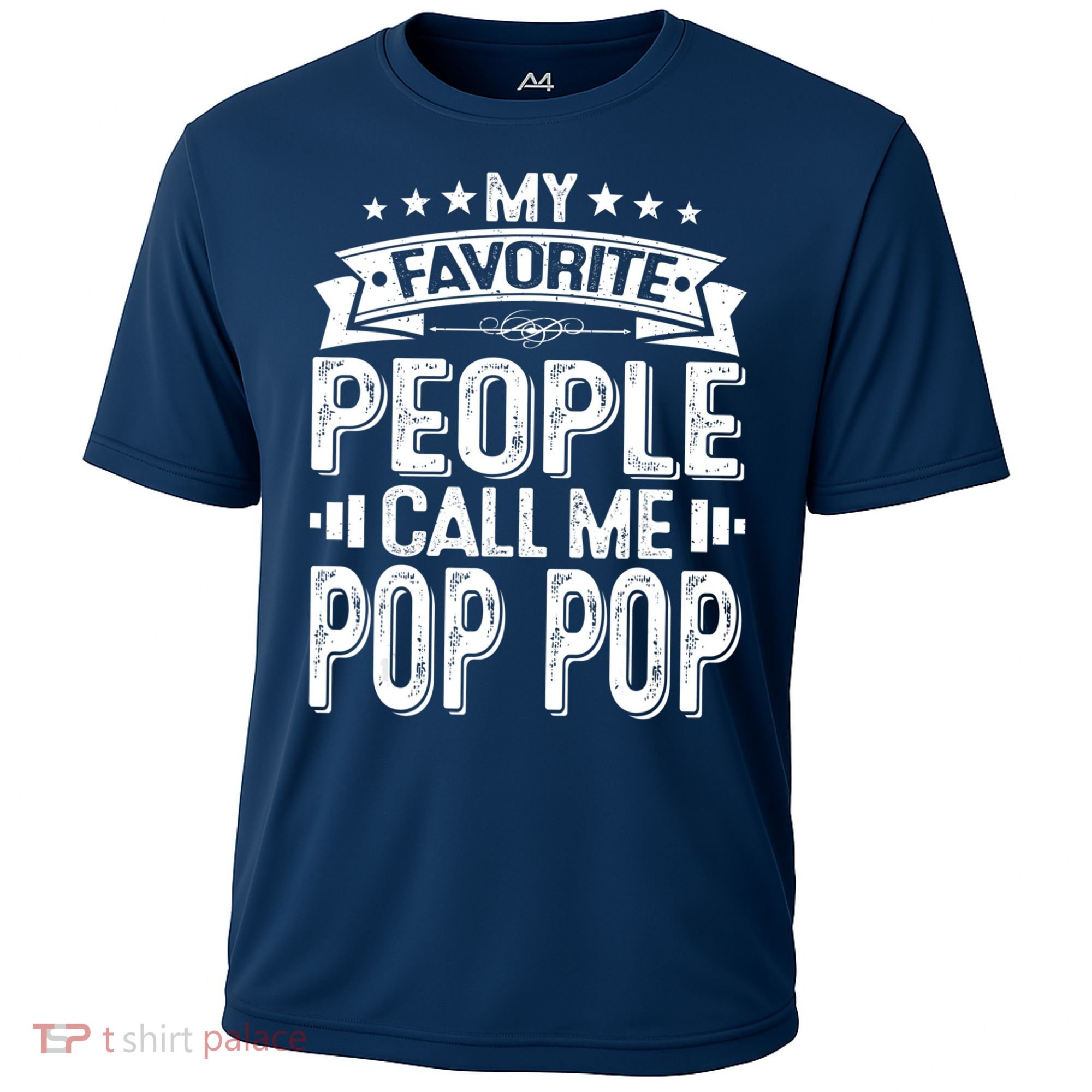 Distressed My Favorite People Call Me Pop Pop Retro Cooling Performance Crew T-Shirt