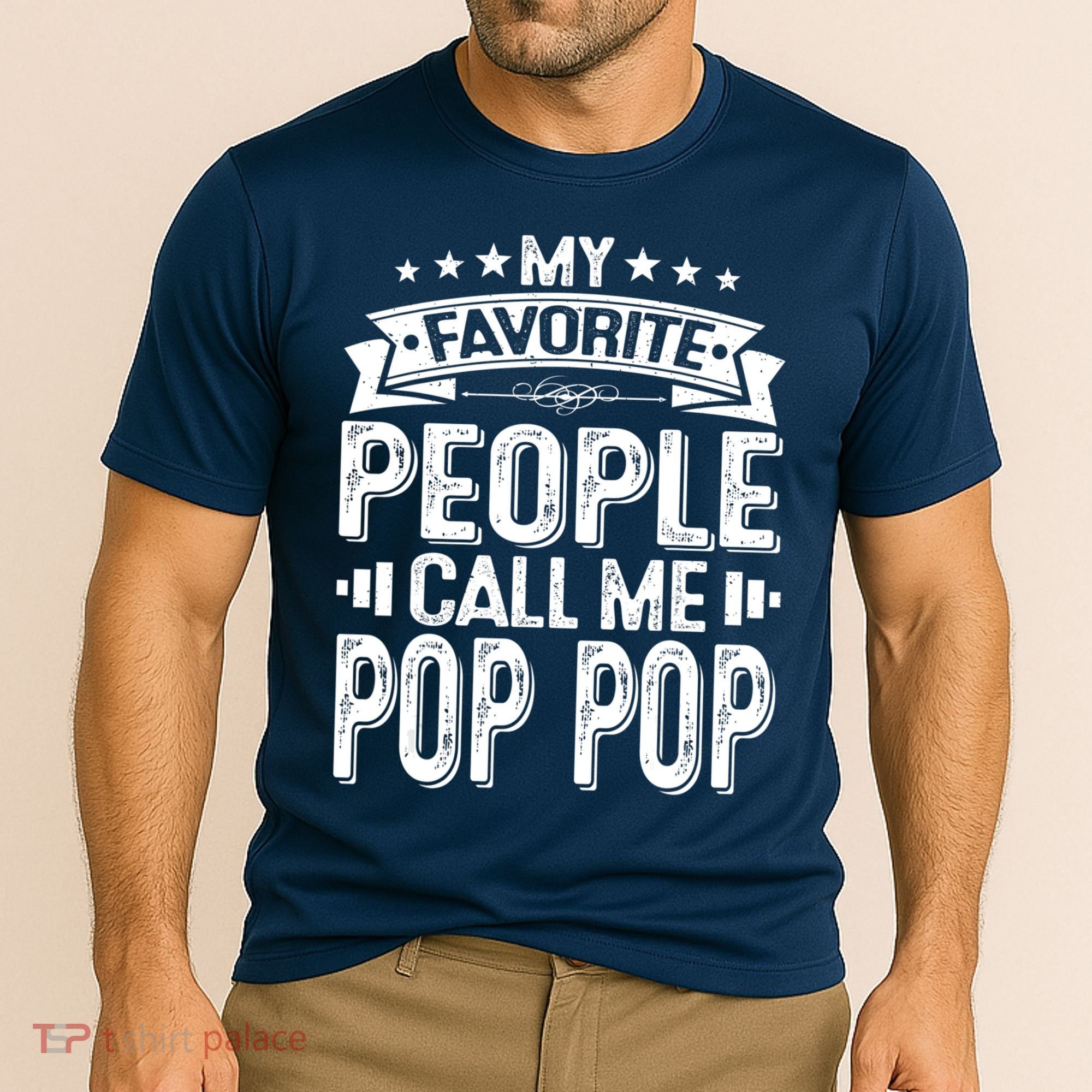 Distressed My Favorite People Call Me Pop Pop Retro Cooling Performance Crew T-Shirt