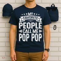 Distressed My Favorite People Call Me Pop Pop Retro T-Shirt thumb 6
