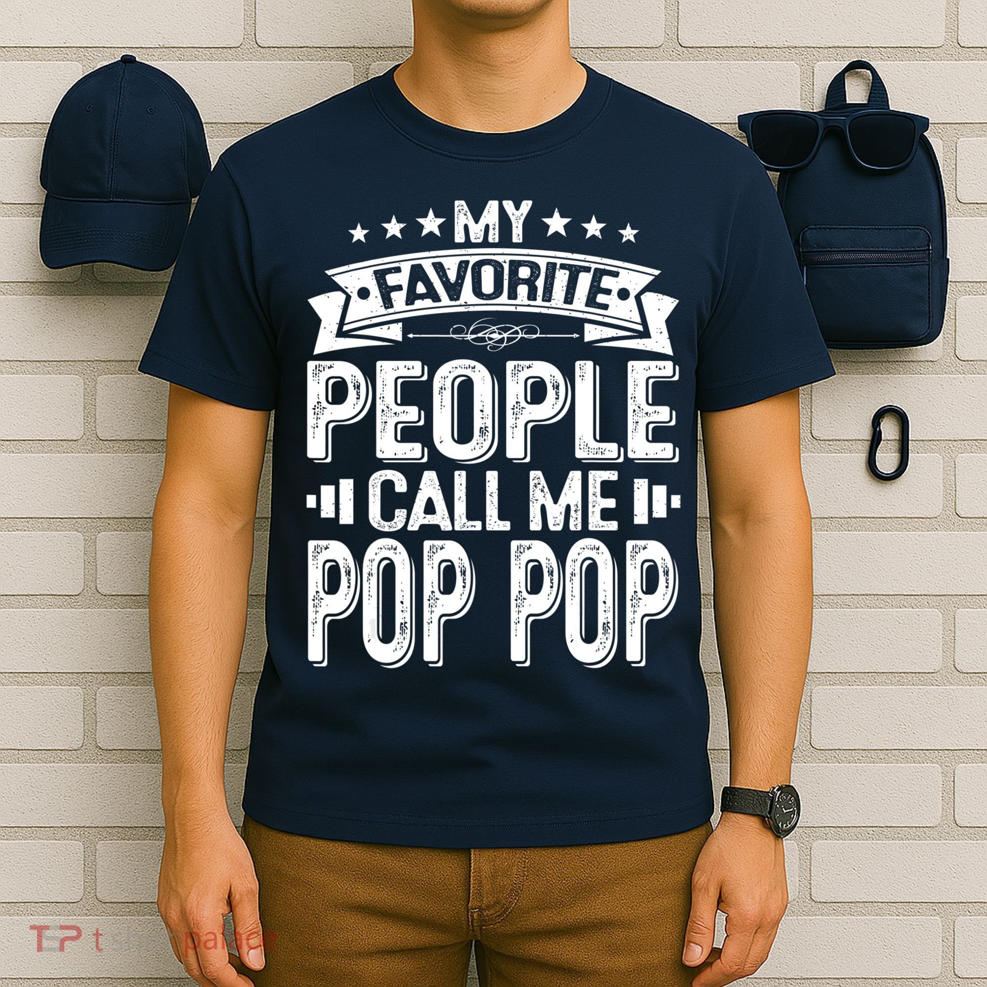 Distressed My Favorite People Call Me Pop Pop Retro T-Shirt