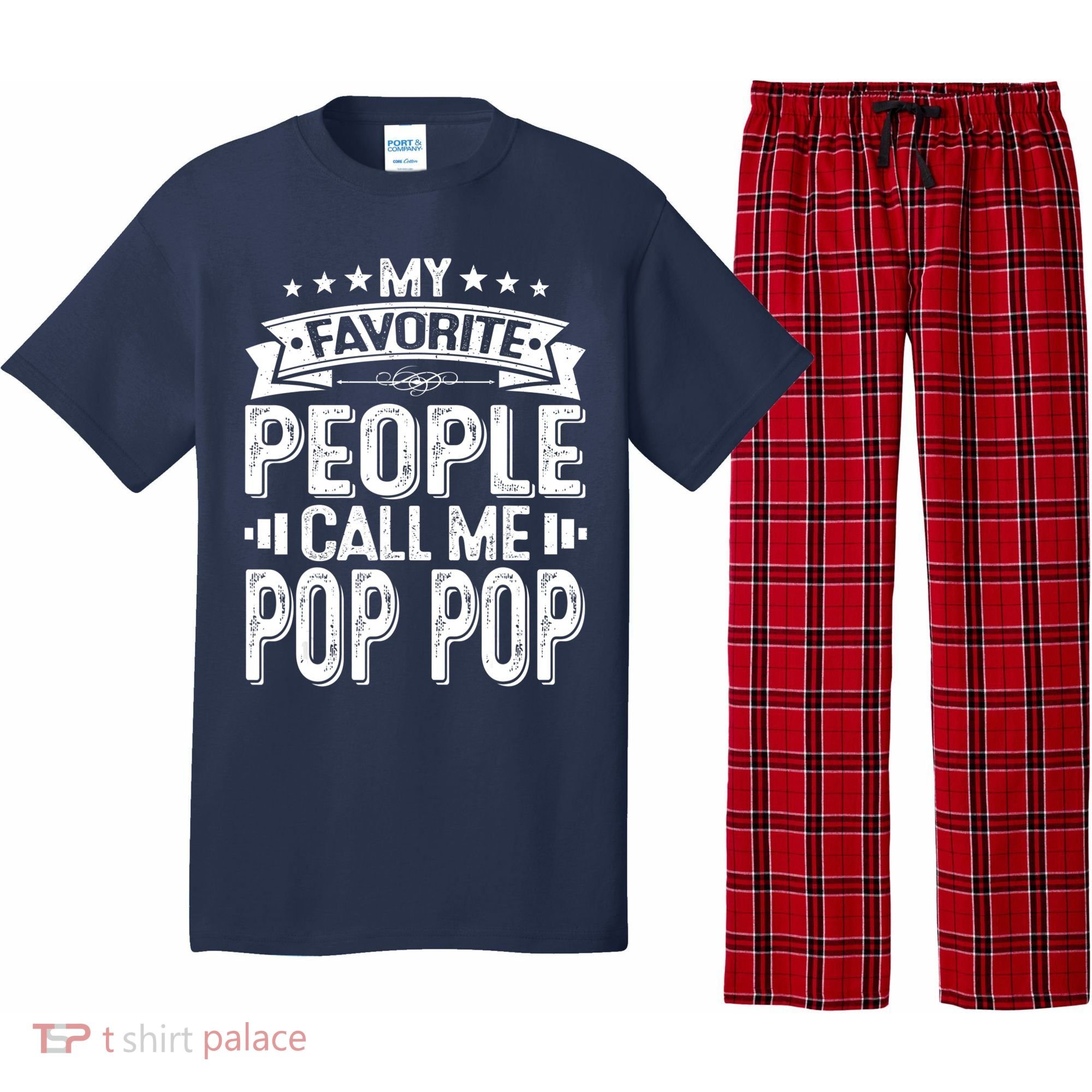 Distressed My Favorite People Call Me Pop Pop Retro Pajama Set