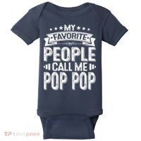 Distressed My Favorite People Call Me Pop Pop Retro Baby Bodysuit thumb 0