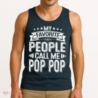 Distressed My Favorite People Call Me Pop Pop Retro Tank Top thumb 3