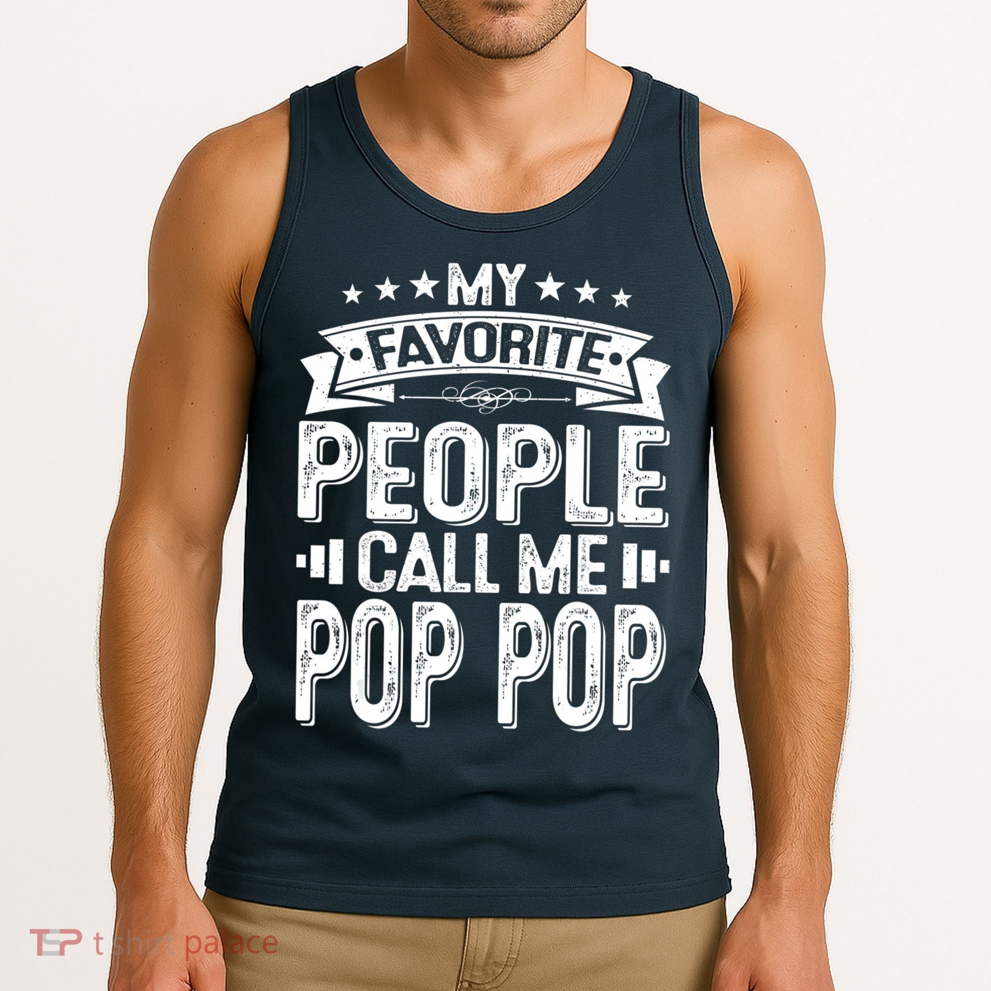 Distressed My Favorite People Call Me Pop Pop Retro Tank Top