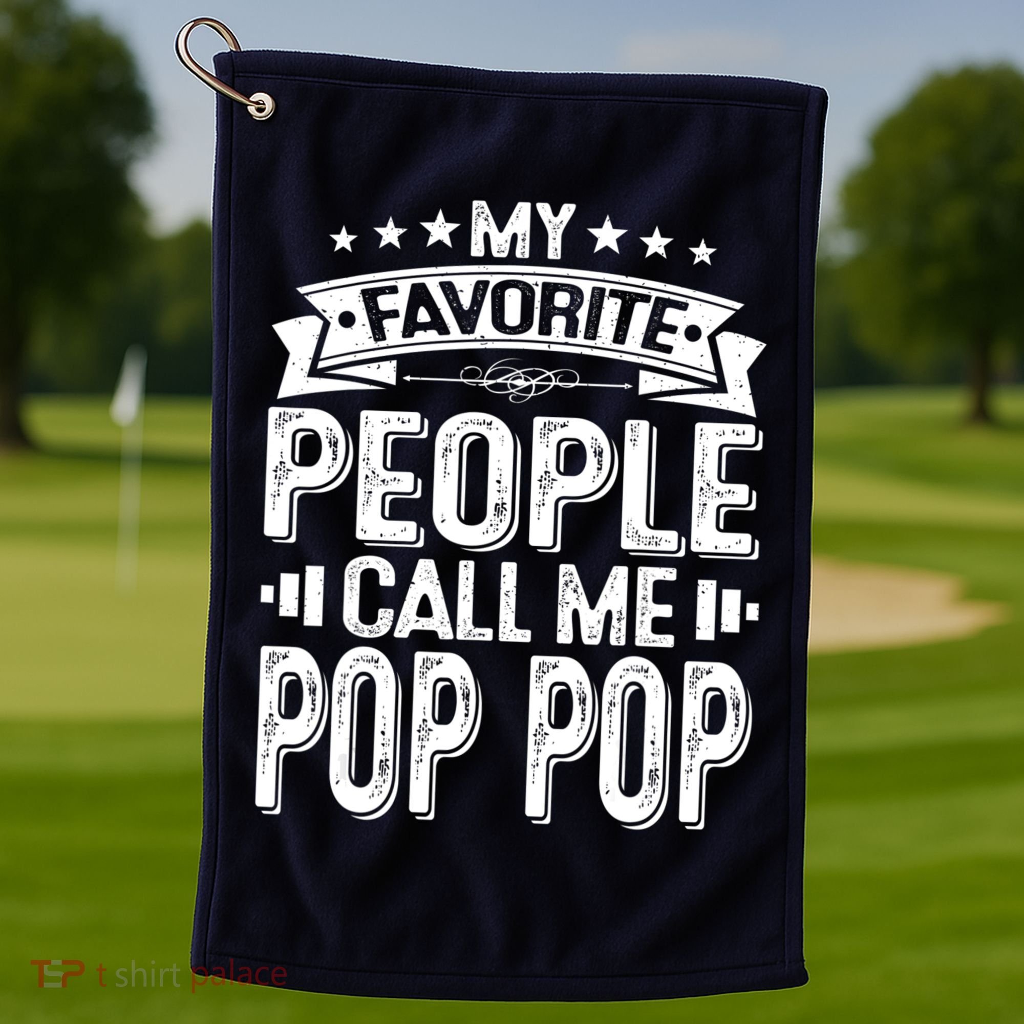 Distressed My Favorite People Call Me Pop Pop Retro Golf Towel