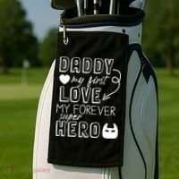 Daddy My First Love My Forever Superhero Cute Golf Towel thumb 2