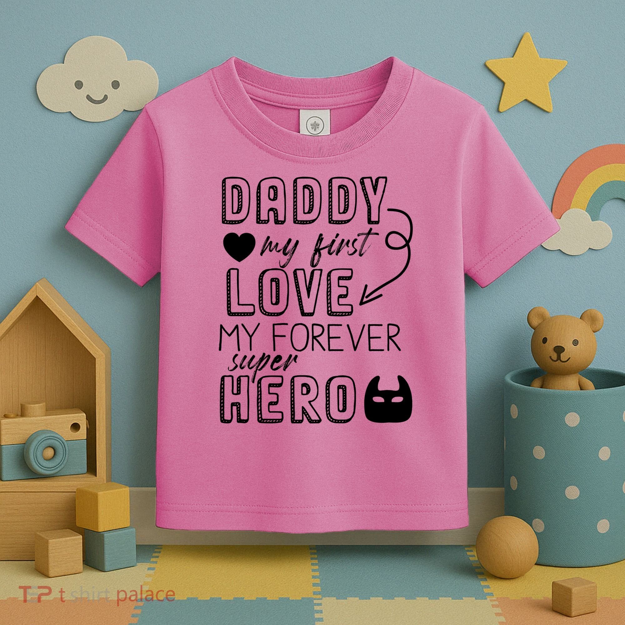 Daddy My First Love My Forever Superhero Cute Toddler T-Shirt