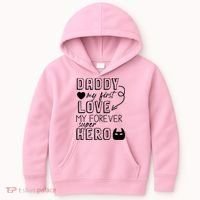 Daddy My First Love My Forever Superhero Cute Kids Hoodie thumb 0