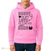 Daddy My First Love My Forever Superhero Cute Kids Hoodie thumb 4