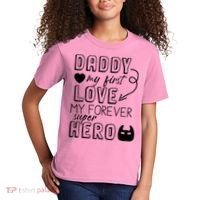 Daddy My First Love My Forever Superhero Cute Kids T-Shirt thumb 2