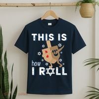 Dreidel Menorah Funny Hanukkah Gift This Is How I Roll T-Shirt thumb 2