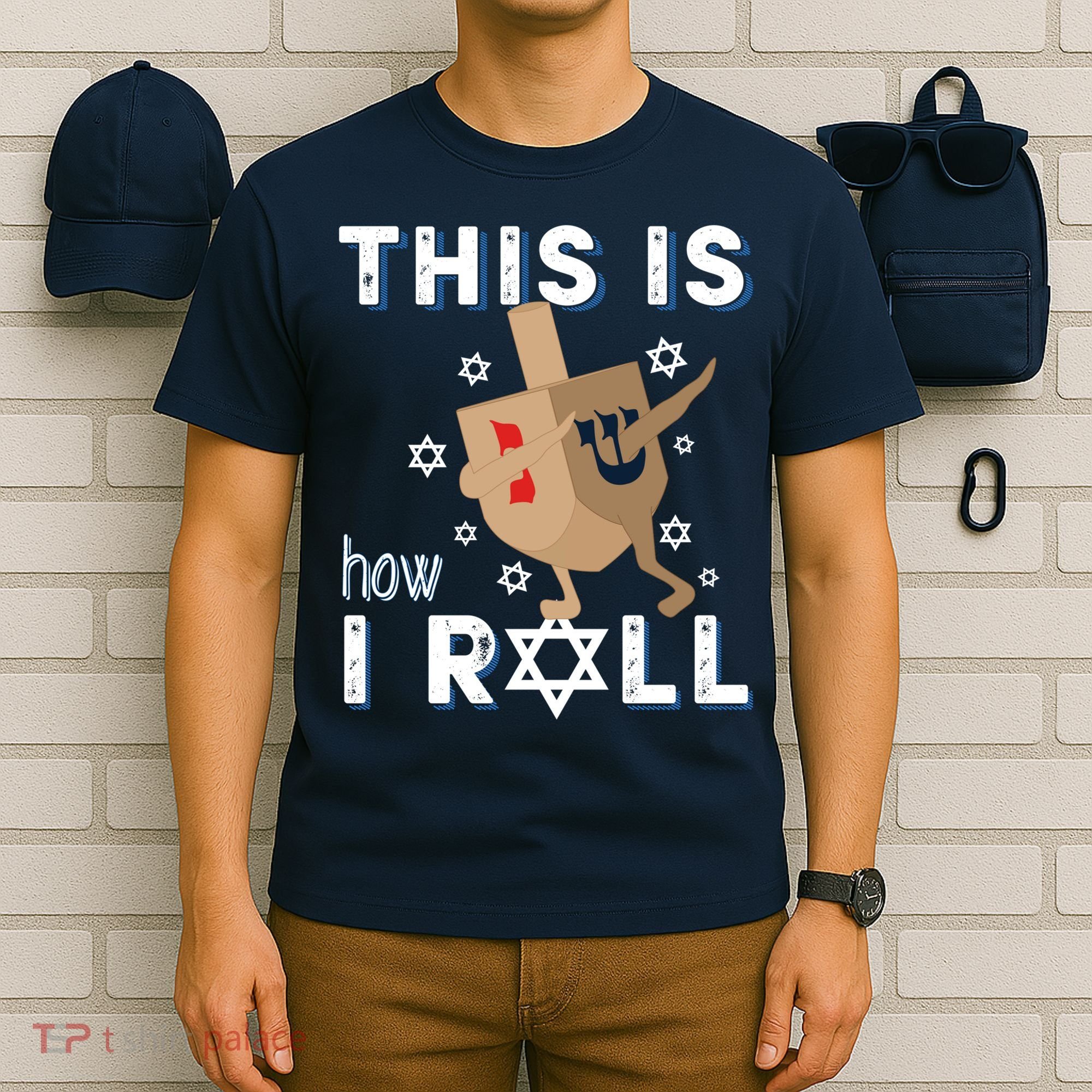 Dreidel Menorah Funny Hanukkah Gift This Is How I Roll T-Shirt