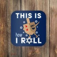 Dreidel Menorah Funny Hanukkah Gift This Is How I Roll Coaster thumb 0