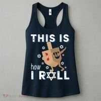 Dreidel Menorah Funny Hanukkah Gift This Is How I Roll Women's Tank Top thumb 3