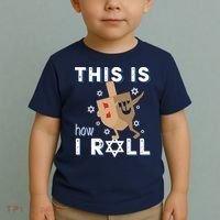 Dreidel Menorah Funny Hanukkah Gift This Is How I Roll Toddler T-Shirt thumb 2