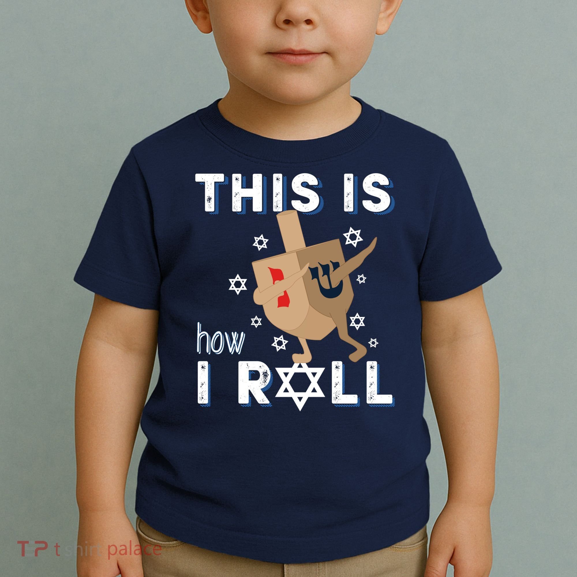Dreidel Menorah Funny Hanukkah Gift This Is How I Roll Toddler T-Shirt