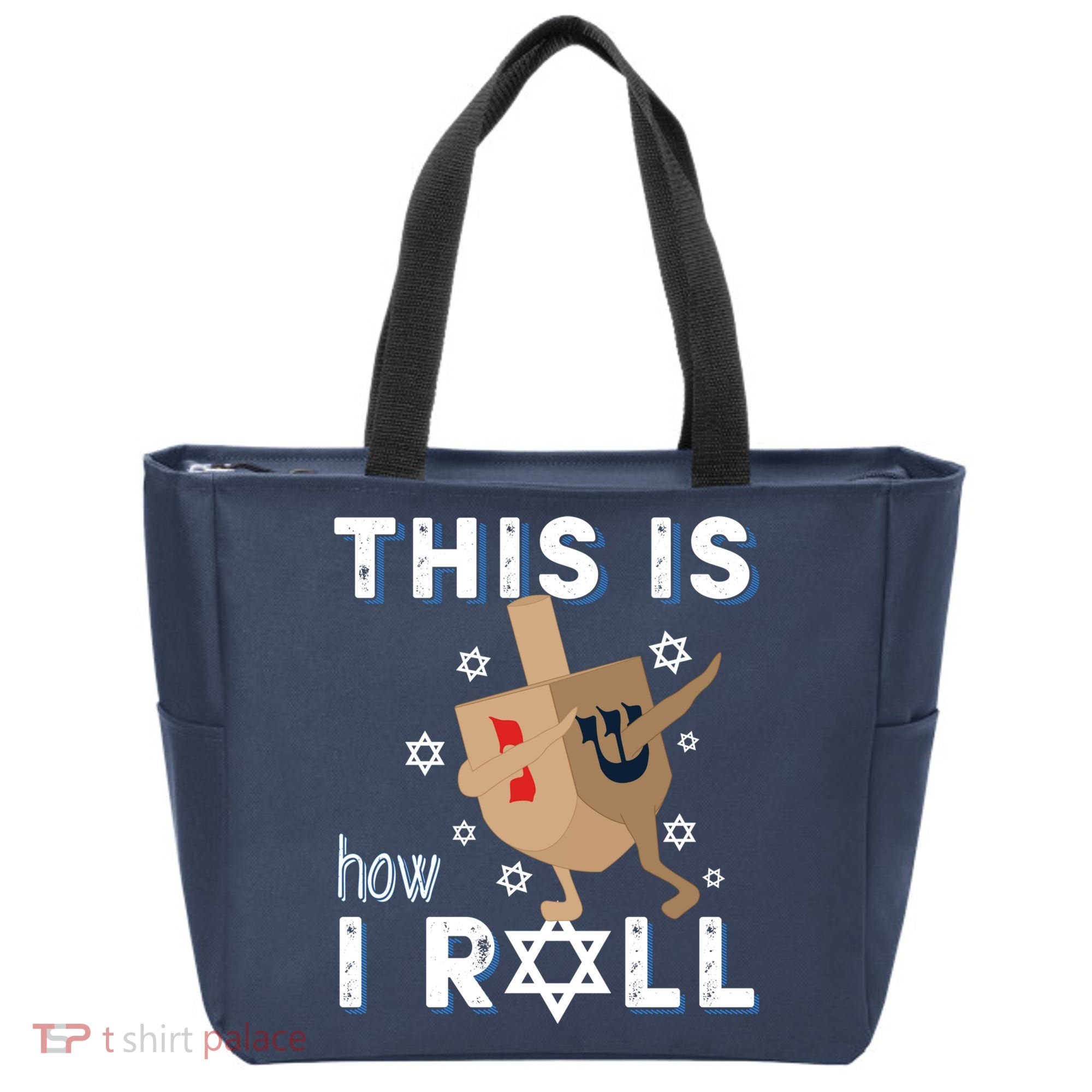 Dreidel Menorah Funny Hanukkah Gift This Is How I Roll Tote Bag