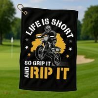 Dirtbike Motocross Forget Everything And Ride Mx Golf Towel thumb 1