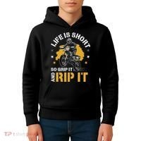 Dirtbike Motocross Forget Everything And Ride Mx Kids Hoodie thumb 4