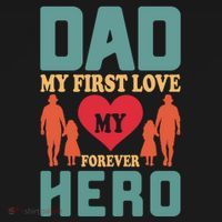 Dad My First Love My Forever Hero FatherS Day Funny Cute Gift Bucket Hat thumb 4